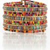 SPUNKYsoul Spunkysoul Bohemian Multi-Colored Sequin Gold Cuff Bracelet New