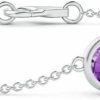 Angara Angara Natural Amethyst Chain Bracelet For Women, Girls In Sterling Silver () | February Birthstone Jewelry Gift For Her | Wedding Anniversary Clearance