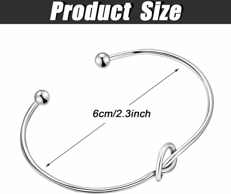 Hicarer Hicarer 12 Pieces Love Knot Bangle Bracelets Knot Cuff Bangle Bracelets Bridesmaid Bracelets For Women Best