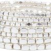 Rosemarie Collections Rosemarie Collections Women'S Chunky Nugget Multi Strand Stacking Statement Stretch Bangle Bracelet Set Of 7 Hot