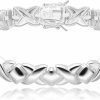 MORGAN & PAIGE Morgan & Paige 925 Sterling Silver Xoxo Hugs And Kisses Tennis Bracelet New