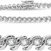 Shineadime Shineadime Round Shape White Natural Diamond S-Link Prong Set Tennis Bracelet In 925 Sterling Silver For Womens (Clarity I2-I3, Color I-J, 1.10 Cttw) Wholesale