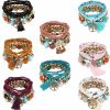 Twinfree Twinfree Bohemian Bracelets For Women Stretch Multilayer Colorful Beads Bracelet With Charm Jewelry Best