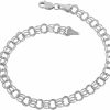 Kooljewelry Kooljewelry 14K White Gold 5.8 Mm Classic Solid Charm Bracelet (8 Inch) Online