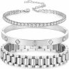 EllieHouse Elliehouse 18K Gold Four Leaf Lucky Bracelets For Women Classic Diamond Tennis Bracelets For Personalized Thick Link Bracelet Adjustable Watch Band Chain Wristband Jewelry Clearance