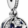 Pandora Pandora Jewelry Moon And Night Sky Cubic Zirconia Dangle Charm In Sterling Silver, No Box Wholesale