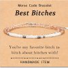 ASKRAIN Askrain Morse Code Bracelets For Women, Inspirational Funny Bead Wrap Bracelets Gifts For Best Friends Sister Her Women Female Best