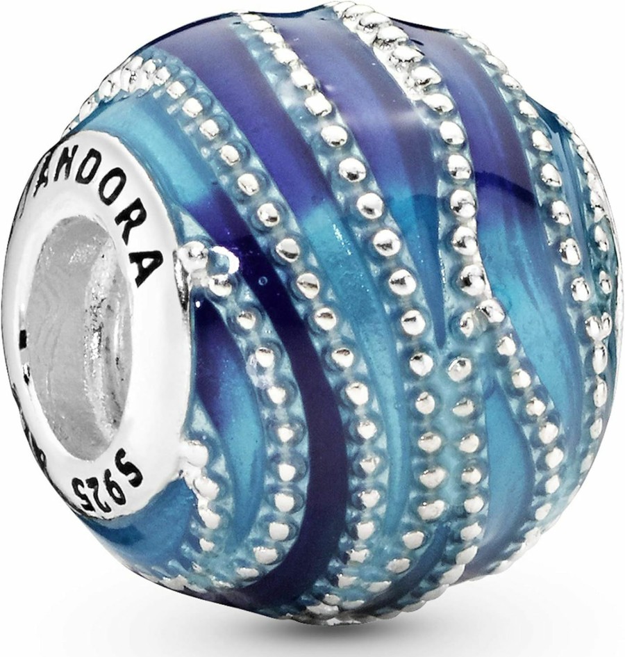 Pandora Pandora Jewelry Blue Wave Charm - Original Charm For Pandora Charm Bracelets - Perfect Charm For Mom, Daughter, Sister & More - Sterling Silver And Enamel, No Box Best