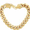 LIFETIME JEWELRY Lifetime Jewelry 11Mm Miami Curb Cuban Link Chain Bracelet 24K Real Gold Plated Clearance