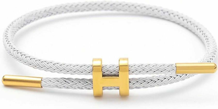 AIMADE Aimade Bracelets For Women Girls Adjustable Charm Bracelet, 18K Gold-Plated Buckle Design Titanium Steel Wire Rope Women'S Gift Jewelry Wholesale