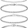 Honsny Honsny 6Pcs Stainless Steel Bracelets For Women Men,14K Gold Plated Cuban Link Paperclip Chain Bracelet Dainty 6.3/7/7.8/9.5 Inch Stainless Steel Bracelet Set Fashion Jewelry Best