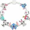 ANEIMIAH Aneimiah Stitch Charm Bracelet, Inspiration Lilo And Stitch Charms Womens Girls Cute Snake Chain Jewelry Birthday Gifts New