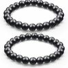 Hicarer Hicarer 2 Pieces Shungite Bracelet Black Shungite Beads Crystal Stretchy Stones Bracelets Energy Jewelry Emf Protective Powerful Defender Spiritual Healing Chakra Balance For Men Women Hot