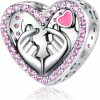 Alstade Alstade Cute Fashion Love Heart Dangle Charm 925 Sterling Silver Charms Fits Bracelets And Necklace Pendant Bead Charms Jewelry Gift For Women Girl Family Friends Clearance