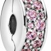 Pandora Pandora Jewelry Pink Pave Clip Emerald Charm In Sterling Silver, No Box Online