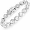 RINEY&KY Riney&Ky Moissanite Tennis Bracelet - 5Mm Moissanite Bracelets Men, Lab Diamond Bracelet For Women, 18K White Gold Tennis Bracelet, Sterling Silver Tennis Bracelet Bling Luxury Bracelet Jewelry Gift 9.5-11Carats Best