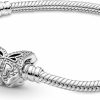 Pandora Pandora Moments Butterfly Clasp Snake Chain Bracelet - Compatible Moments Charms - Sterling Silver & Cubic Zirconia Charm Bracelet For Women - Gift For Her - 6.7\" Clearance