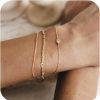 Awvialy Awvialy Gold Bracelets For Women, 14K Gold Plated Dainty Bracelet Set Stackable Paperclip Box Bead Chain Bracelet Adjustable Simple Gold Bracelet Trendy Gold Jewelry For Women Girls Gifts Hot