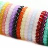 SAMOCO Samoco 18Pcs 8Mm Beaded Stretch Bracelet Handmade Round Glass Bracelet For Women Multicolor Matte Beads Elastic Bracelet New