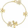 LOMBEX Dazzling 18K Gold Shamrock Bracelet - Minimalist And Versatile Diamond Bracelet For Women - Exquisite Jewelry Gift For Ladies And Girls Clearance