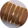 OLYNZO Olynzo Gold Bracelets For Women, 14K Gold Plated Bracelet Stack Set Stackable Snake Rope Paperclip Cuban Link Chain Bracelets For Women Trendy Gifts For Teen Girls Adjustable Jewelry Non Tarnish Wholesale