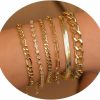 JECOMY Jecomy Gold Bracelets For Women Gold Chain Bracelet Sets For Women Girls 14K Gold Plated Dainty Link Paperclip Bracelets Cuba Stackable Layered Metal Link Bracelet Set Anklet Jewelry For Women Online