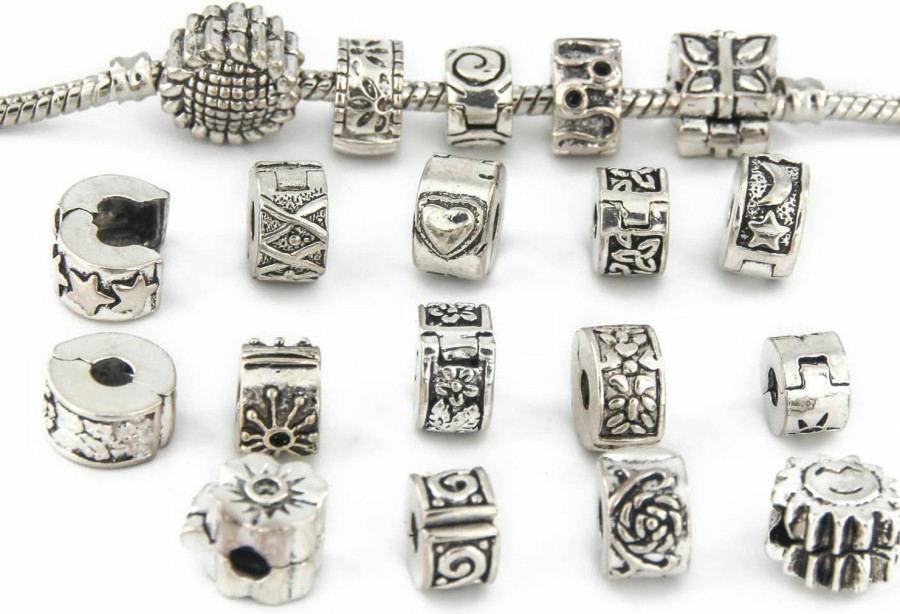 Yeshan Yeshan Antique Silver Clip Lock Bead Charms With Rubber Stopper O-Rings Best