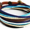 FRD.2Y Frd.2Y Genuine Leather Bracelet For Women & Men,Uni Multilayer Leather Adjustable Bracelet Cuff Wrap Multicolor Rope Wristband Clearance