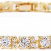 RIZILIA Rizilia Eternity Tennis Bracelet & Round Cut Cz In Yellow Gold Plated, 7\" Online