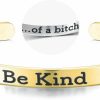 ZOVOLI Zovoli Be Kind Of A Bicth Bracelet For Women, Stainless Steel Cuff Handmade Engraved Inspirational Silver Bracelet Inspirational Jewelry Gifts For Girls Online