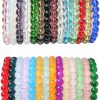 FINZOR Finzor 28Pcs 8Mm Beaded Stretch Bracelet Handmade Round Glass Bracelet For Women Multicolor Elastic Beads Bracelet Shining Beads Wristband Jewelry Set Hot