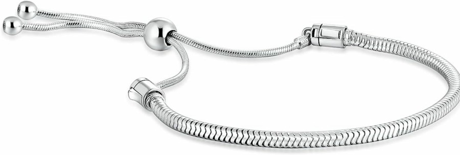 ANGEMIEL Angemiel 925 Sterling Silver Snake Chain Bracelet For European Bracelets Charms Bead Wholesale