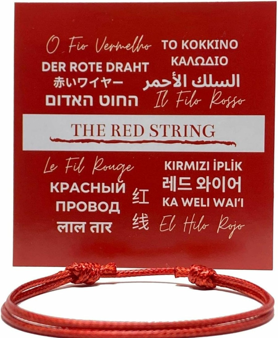 Luck Strings Red Cord Bracelet For Men String - Adjustable Bracelet For Women - Uni Adult Waterproof Nylon Cord Surfer Passion Protection Strength Power Talisman Good Luck Charm Energy Red String Of Fate Love Best