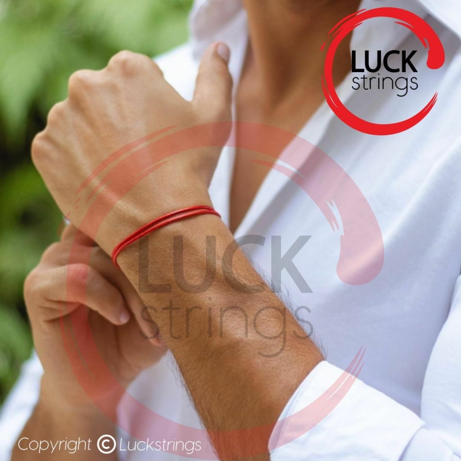 Luck Strings Red Cord Bracelet For Men String - Adjustable Bracelet For Women - Uni Adult Waterproof Nylon Cord Surfer Passion Protection Strength Power Talisman Good Luck Charm Energy Red String Of Fate Love Best