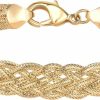 Barzel Barzel 18K Gold Plated Strand Braided Herringbone Mesh Bracelet - Made In Brazil New