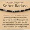 PLITI Pliti Sobriety Gift Addiction Recovery Gift 12 Step Gift Sober Badass Morse Code Bracelet Sober Milestone Gift Aa Alcoholics Anonymous Gift Hot