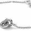 Pandora Pandora Signature Intertwined Pave Chain Bracelet - Sterling Silver Bracelet For Women With Cubic Zirconia - Gift For Her - With Gift Box New