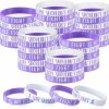 Ferreve Ferreve 200 Pcs 2 Style Domestic Violence Awareness Bracelets Bulk Purple Ribbon Awareness Silicone Bracelets Rubber Wristbands Purple Awareness Items Gifts Support For Men Women Domestic Violence New