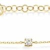 GELIN Diamond Solitaire Bracelet For Women | 14K Real Gold Round Cut Diamond Bracelets | 14K Gold Diamond Bracelets | Women'S 14K Gold Jewelry | Gift For Anniversary, Adjustable 6\" To 7\" Clearance