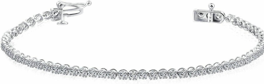 La4ve Diamonds La4Ve Diamonds Tennis Bracelets For Women - 1.00-3.00 Carat Round Cut Lab Grown Diamond Tennis Bracelet (J, Vs-Si) In 10K White Gold | Fine Jewelry For Girls Mom | Gift Box Included New