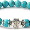 LETAJOY Letajoy Turquoise Bracelet For Women,Healing Crystal Stone Stretch Round Bead Bracelets For Women Men Jewelry Clearance