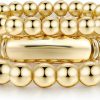 Badu Gold Bangles Bracelet For Women Chunky Curved Stacking Plated Bead Ball Stretchable Bracelets Clearance