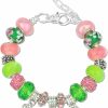 MKISWIN Mkiswin Alphah Sorority Paraphernalia Gift For Women Greek Sorority Bracelet Pink And Green Rhinestone Jewelry Sisterhood Gift For Sister Soror Wholesale