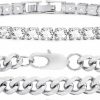 VNOX Vnox 2 Pcs Chain Bracelet For Men Women - Sturdy Stainless Steel Curb Width Cuban Link Chain Bracelet Set For Men Women,6.5/7/7.4/8.2/9 Inches Best