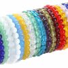 CASDAN Casdan 21Pcs 8Mm Beaded Stretch Bracelet Handmade Glass Bracelet For Women Men Colorful Crystal Beads Bracelet Elastic Round Bead Bracelets Jewelry Online