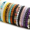 jewpark Jewpark 20Pcs 6Mm Gemstones Beaded Stretch Bracelet For Women Healing Crystal Stone Bracelets Round Beads Semi-Precious Stretch Bracelet Set Uni Wholesale