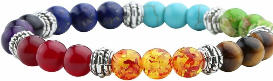 Jovivi Jovivi 7 Chakras Bracelet Reiki Natural Gemstone Healing Balancing Round Beads Crystal Stone Bracelets For Women Best