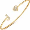 BRIJEWLIC Gold Initial Heart Bracelets For Women Girls, 14K Gold Plated Gold Cuff Bangle Bracelets For Women Teen Girls Dainty Gold Initial Bracelets Heart Bracelets For Women Girls Bridesmaids Bracelets Gifts Clearance