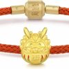 CHOW SANG SANG Chow Sang Sang 999 24K Solid Gold Mini Charm Lucky Dragon Daruma Doll Charm Blessing Bracelet For Women 94300C Wholesale