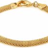 Barzel Barzel 18K Gold Plated Mesh Bracelet For Women 7.5 Inches - Made In Brazil Hot